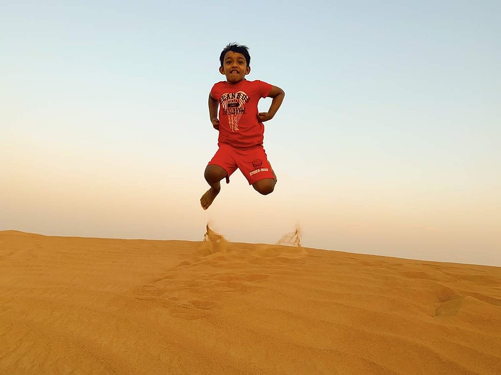 Ashwin Sunil in Dubai desert