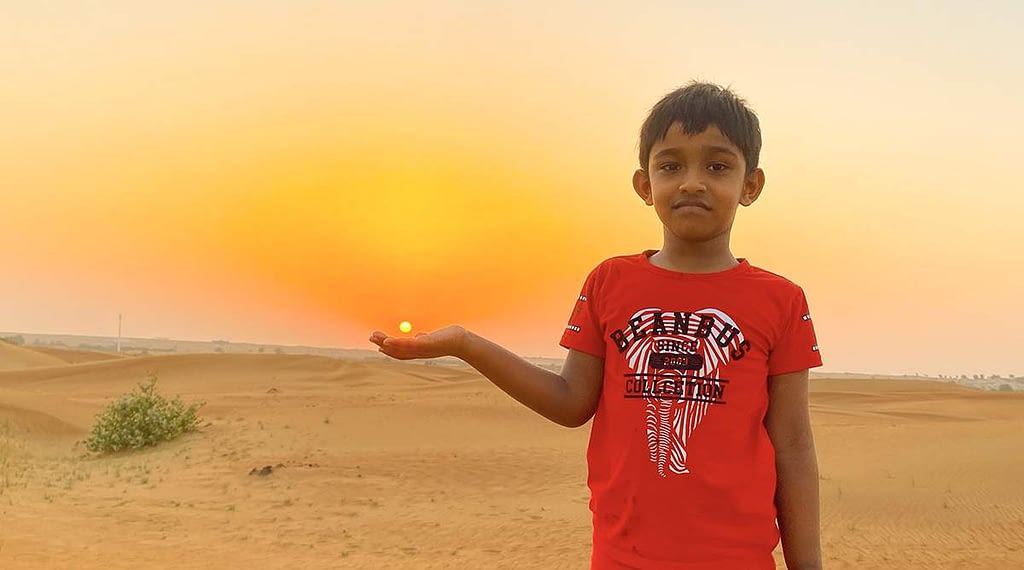 Ashwin Sunil in Dubai desert