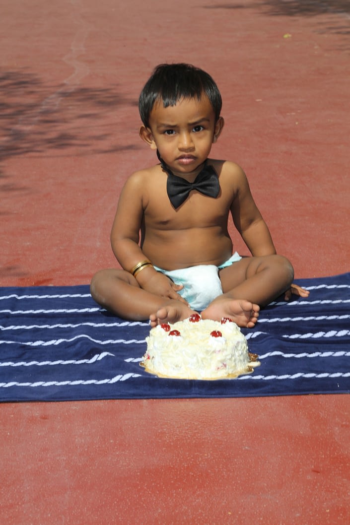 In Shamma park Ashwin Sunil cutting Cake