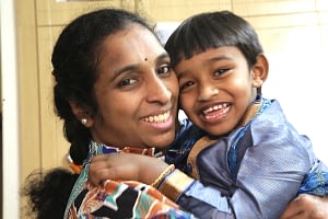 ashwin with mother in November Days in Dubai