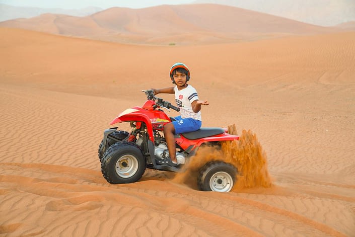 Ashwin Sunil with quad biking experience